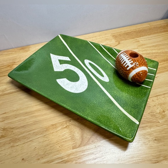 Layhit 4 Pcs Football Dipping Sauce Bowl Football Party Ceramic Condiment Server Chip And Dip Football Bowls Football Serving Dishes For Birthday